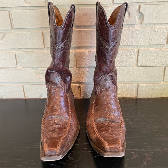 Botas 8 Segundo Leather Western Cowboy Boots US Size 9.5 - Picture 2 of 9